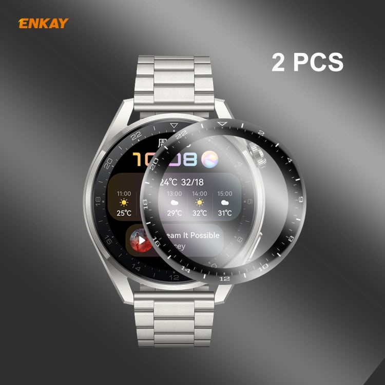 Per Huawei WATCH 3 Pro 48mm ENKAY Hat-Prince 3D Full Coverage Soft PC Edge + Pellicola proteggi schermo PMMA HD, 1 PC, 2 PCS, 5 PCS, 10 PCS