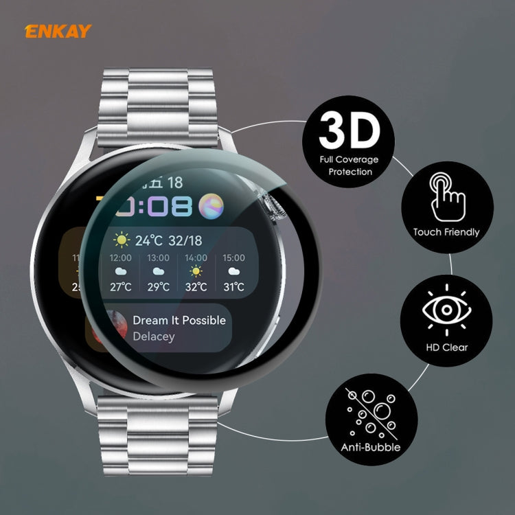 Per Huawei WATCH 3 46mm ENKAY Hat-Prince 3D Full Coverage Soft PC Edge + Pellicola proteggi schermo PMMA HD, For Huawei WATCH 3 46mm (1 PC), For Huawei WATCH 3 46mm (2 PCS), For Huawei WATCH 3 46mm (5 PCS), For Huawei WATCH 3 46mm (10 PCS)