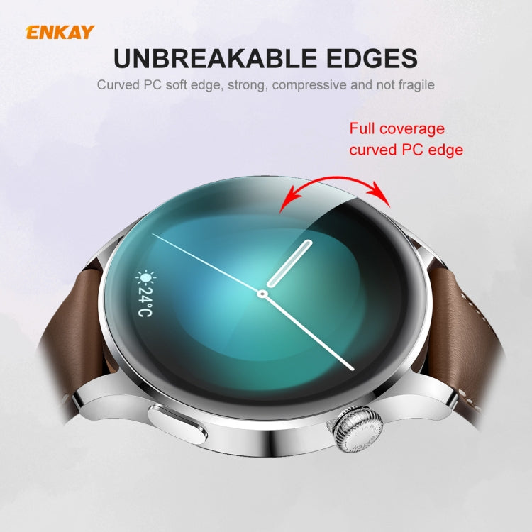 Per Huawei WATCH 3 46mm ENKAY Hat-Prince 3D Full Coverage Soft PC Edge + Pellicola proteggi schermo PMMA HD, For Huawei WATCH 3 46mm (1 PC), For Huawei WATCH 3 46mm (2 PCS), For Huawei WATCH 3 46mm (5 PCS), For Huawei WATCH 3 46mm (10 PCS)