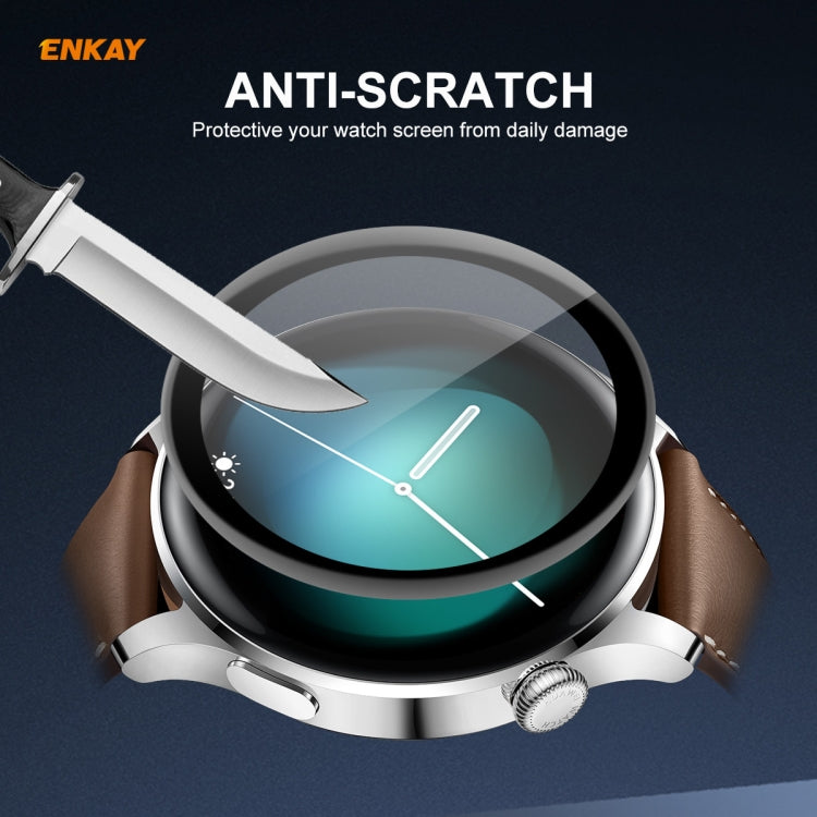 Per Huawei WATCH 3 46mm ENKAY Hat-Prince 3D Full Coverage Soft PC Edge + Pellicola proteggi schermo PMMA HD, For Huawei WATCH 3 46mm (1 PC), For Huawei WATCH 3 46mm (2 PCS), For Huawei WATCH 3 46mm (5 PCS), For Huawei WATCH 3 46mm (10 PCS)