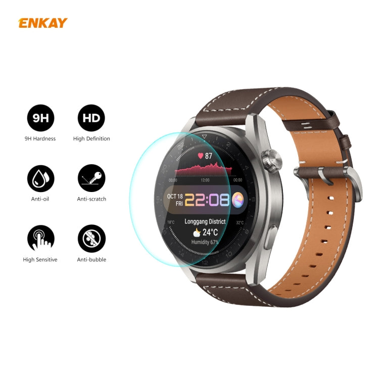Per Huawei WATCH 3 Pro 48mm ENKAY Hat-Prince 0.2mm 9H 2.15D Pellicola protettiva per schermo in vetro temperato con bordo curvo, For Huawei WATCH 3 Pro 48mm (1 PC), For Huawei WATCH 3 Pro 48mm (2 PCS), For Huawei WATCH 3 Pro 48mm (5 PCS)               ...
