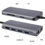Adattatore HUB USB-C 8 in 1 con HDMI e porte USB 3.0