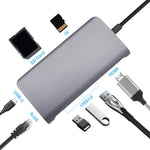Adattatore HUB USB-C 8 in 1 con HDMI e porte USB 3.0