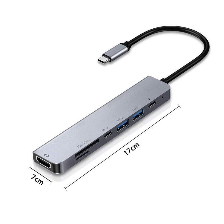 Hub USB-C 7 in 1 con HDMI 4K, SD/TF, 2 USB-C, 2 USB 3.0