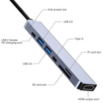 Hub USB-C 7 in 1 con HDMI 4K, SD/TF, 2 USB-C, 2 USB 3.0