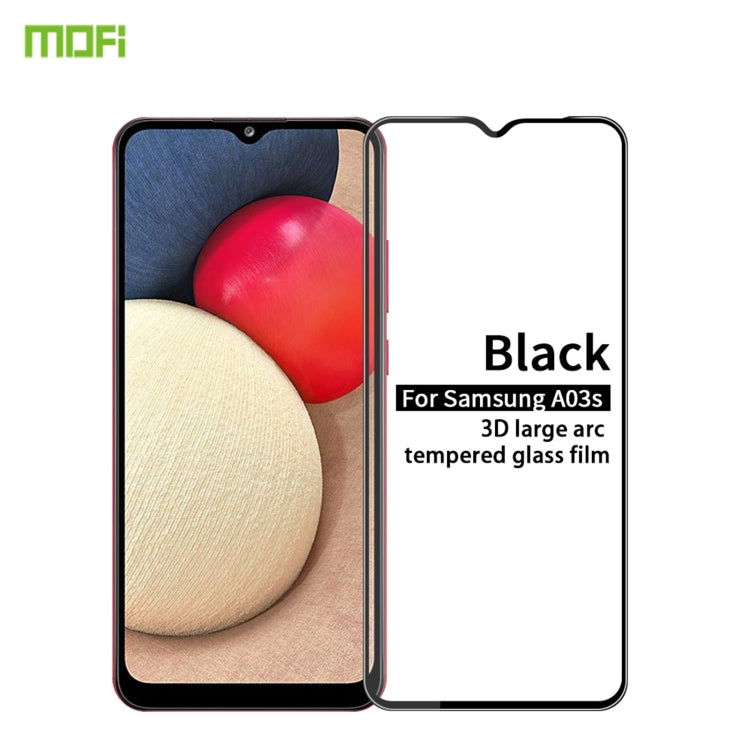 Pellicola in vetro temperato con schermo curvo antideflagrante MOFI 9H 3D, For Samsung Galaxy A03s 164mm