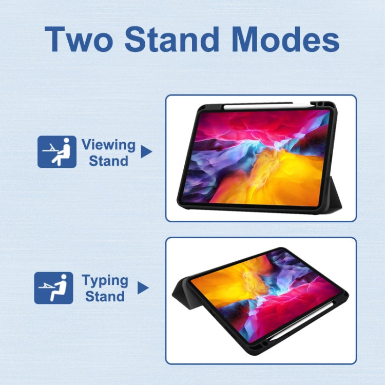 ENKAY 3-Folding Custodia in TPU antiurto Custer Texture Custodia in pelle PU con slot per matite e supporto e funzione Sleep / Wake-up per iPad Pro 11 2021/2020