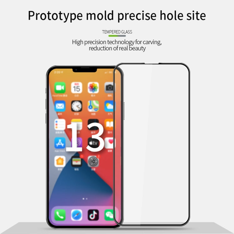PINWUYO 9H Pellicola in vetro temperato a schermo intero curvo 3D antideflagrante, For iPhone 13 mini, For iPhone 13 / 13 Pro, For iPhone 13 Pro Max