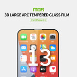 Pellicola in vetro temperato con schermo curvo antideflagrante MOFI 9H 3D, For iPhone 13 / 13 Pro, For iPhone 13 Pro Max, For iPhone 13 mini