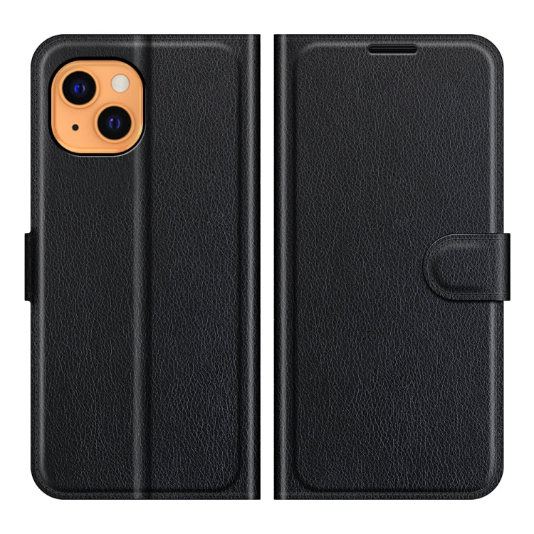 Per iPhone 13 Custodia protettiva a vibrazione orizzontale Litchi Texture con supporto, slot per schede e portafoglio, For iPhone 13