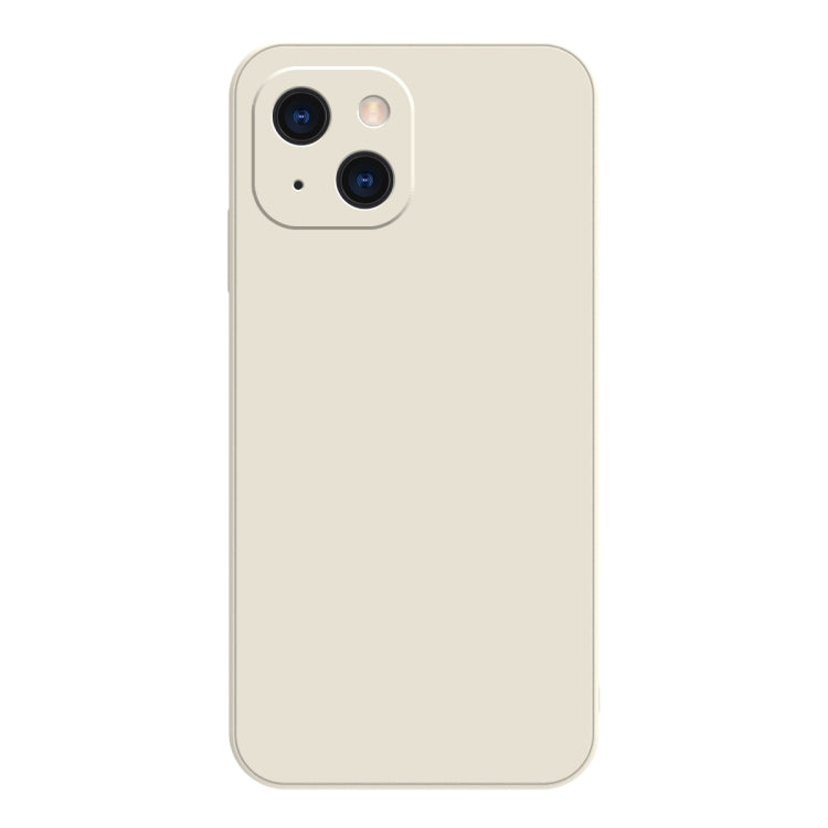Custodia in flanella fodera in silicone liquido con bordo dritto a cubo in tinta unita, For iPhone 13 mini, For iPhone 13