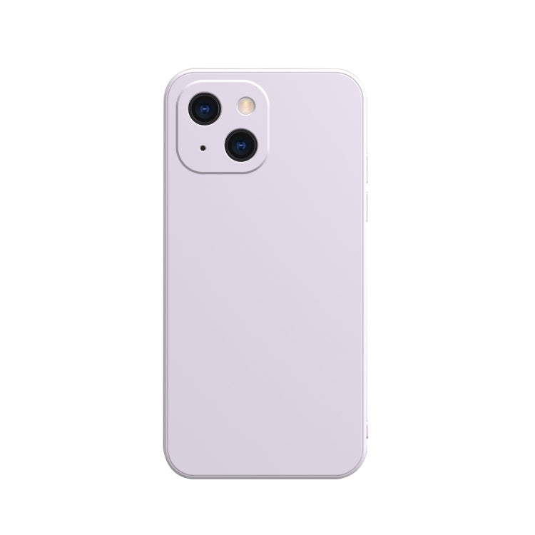 Custodia in flanella fodera in silicone liquido con bordo dritto a cubo in tinta unita, For iPhone 13 mini, For iPhone 13