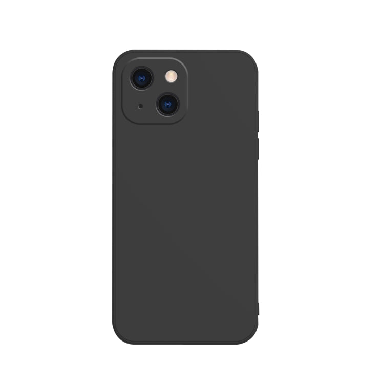 Custodia in flanella fodera in silicone liquido con bordo dritto a cubo in tinta unita, For iPhone 13 mini, For iPhone 13