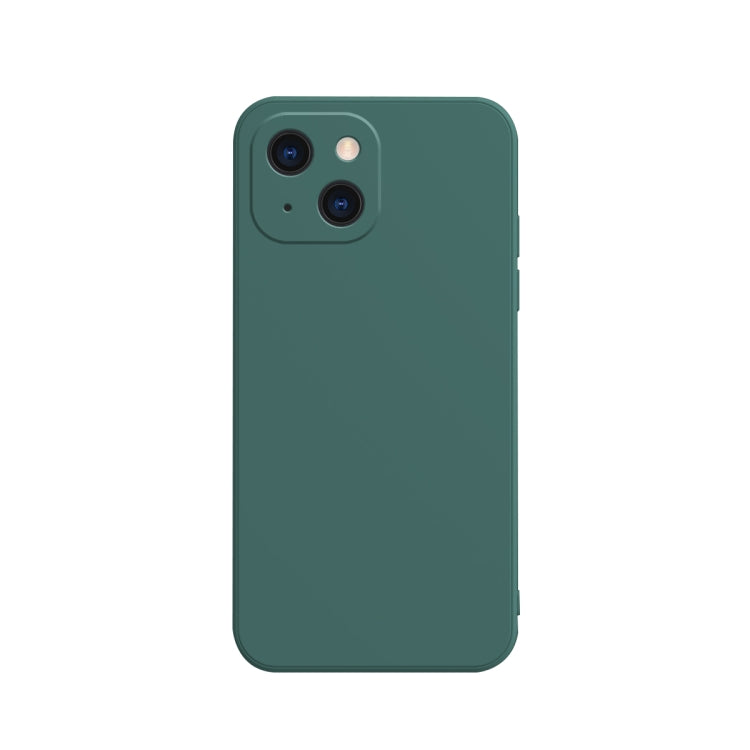 Custodia in flanella fodera in silicone liquido con bordo dritto a cubo in tinta unita, For iPhone 13 mini, For iPhone 13