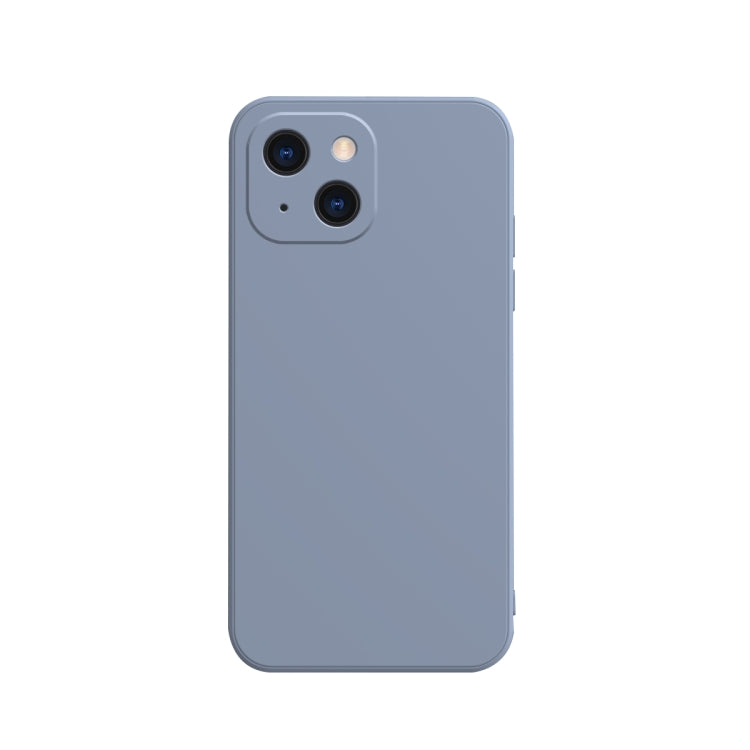 Custodia in flanella fodera in silicone liquido con bordo dritto a cubo in tinta unita, For iPhone 13 mini, For iPhone 13