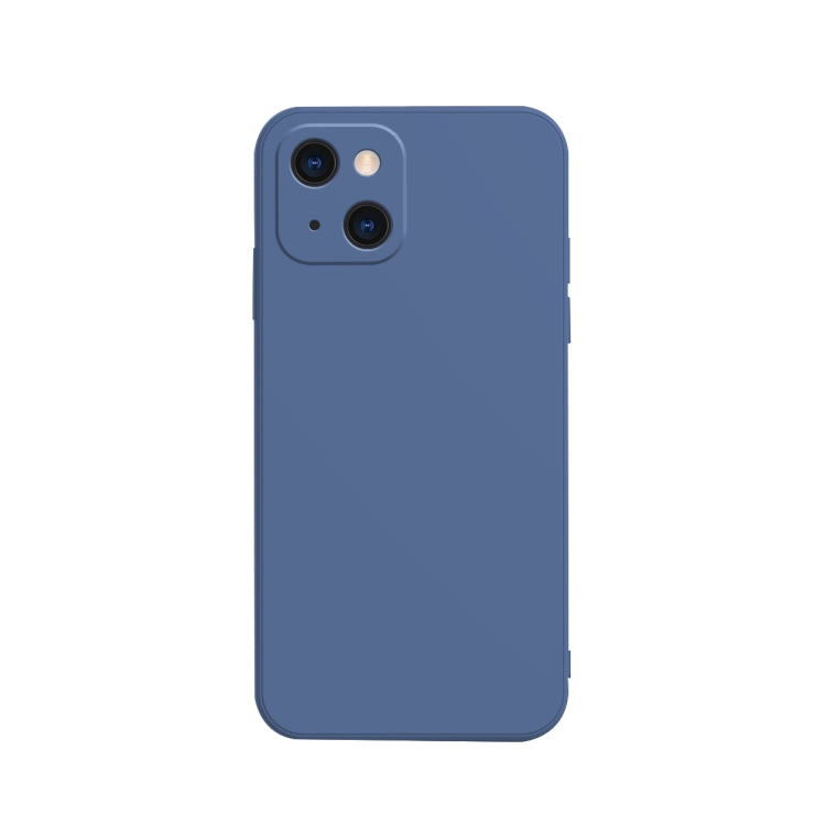 Custodia in flanella fodera in silicone liquido con bordo dritto a cubo in tinta unita, For iPhone 13 mini, For iPhone 13