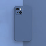 Custodia in flanella fodera in silicone liquido con bordo dritto a cubo in tinta unita, For iPhone 13 mini, For iPhone 13