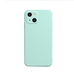 Custodia in flanella fodera in silicone liquido con bordo dritto a cubo in tinta unita, For iPhone 13 mini, For iPhone 13