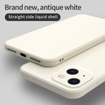 Custodia in flanella fodera in silicone liquido con bordo dritto a cubo in tinta unita, For iPhone 13 mini, For iPhone 13