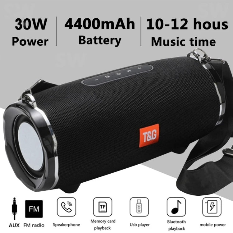 T&G TG187 Altoparlante Bluetooth Wireless Bass Surround portatile impermeabile con tracolla, supporto scheda FM / TF