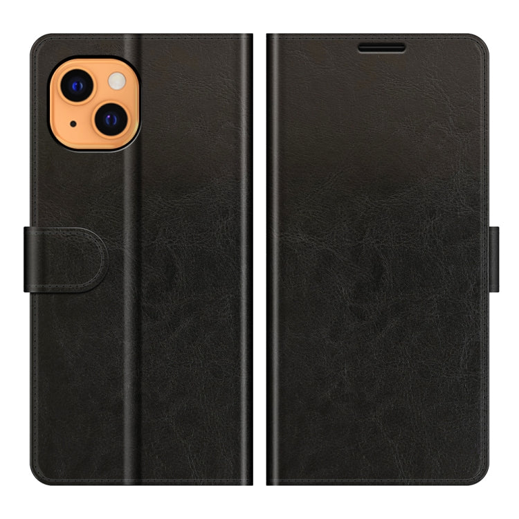 R64 Texture Custodia protettiva a vibrazione singola orizzontale con supporto e slot per schede e portafoglio e cornice per foto per iPhone 13