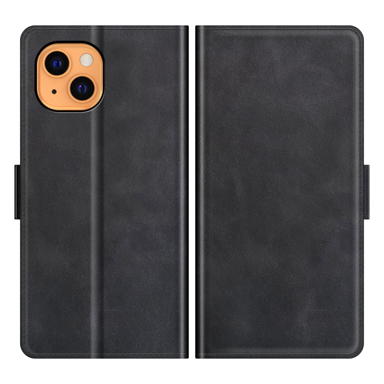 Custodia in pelle flip orizzontale con fibbia magnetica a doppio lato con supporto e slot per carte e portafoglio per iPhone 13 mini