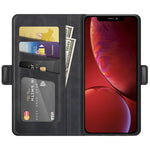 Custodia in pelle flip orizzontale con fibbia magnetica a doppio lato con supporto e slot per carte e portafoglio per iPhone 13 mini