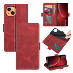 Custodia in pelle flip orizzontale con fibbia magnetica a doppio lato con supporto e slot per carte e portafoglio per iPhone 13 mini