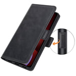 Custodia in pelle flip orizzontale con fibbia magnetica su entrambi i lati con supporto e slot per carte e portafoglio per iPhone 13