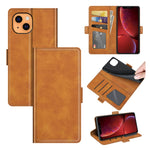 Custodia in pelle flip orizzontale con fibbia magnetica su entrambi i lati con supporto e slot per carte e portafoglio per iPhone 13