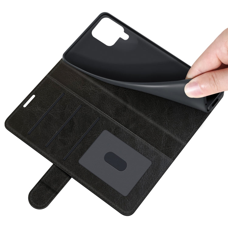 Per Samsung Galaxy M32 R64 Texture Custodia protettiva a vibrazione orizzontale singola con supporto e slot per schede e portafoglio e cornice per foto