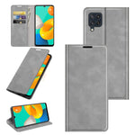 Per Samsung Galaxy M32 Custodia in pelle con ventosa magnetica per affari retro-pelle con supporto, slot per schede e portafoglio, For Galaxy M32