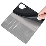 Per Samsung Galaxy M32 Custodia in pelle con ventosa magnetica per affari retro-pelle con supporto, slot per schede e portafoglio, For Galaxy M32