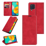 Per Samsung Galaxy M32 Custodia in pelle con ventosa magnetica per affari retro-pelle con supporto, slot per schede e portafoglio, For Galaxy M32