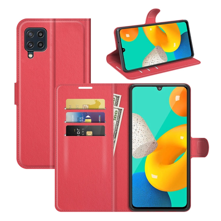 Per Samsung Galaxy M32 Litchi Texture Custodia protettiva a vibrazione orizzontale con supporto, slot per schede e portafoglio, For Galaxy M32
