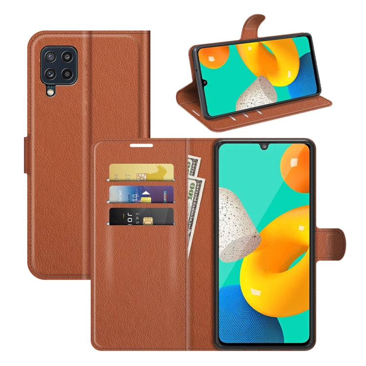 Per Samsung Galaxy M32 Litchi Texture Custodia protettiva a vibrazione orizzontale con supporto, slot per schede e portafoglio, For Galaxy M32