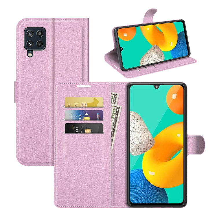 Per Samsung Galaxy M32 Litchi Texture Custodia protettiva a vibrazione orizzontale con supporto, slot per schede e portafoglio, For Galaxy M32