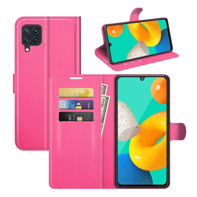 Per Samsung Galaxy M32 Litchi Texture Custodia protettiva a vibrazione orizzontale con supporto, slot per schede e portafoglio, For Galaxy M32