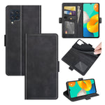 Per Samsung Galaxy M32 Custodia in pelle a vibrazione orizzontale con fibbia magnetica a doppio lato con supporto, slot per schede e portafoglio