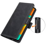 Per Samsung Galaxy M32 Custodia in pelle a vibrazione orizzontale con fibbia magnetica a doppio lato con supporto, slot per schede e portafoglio