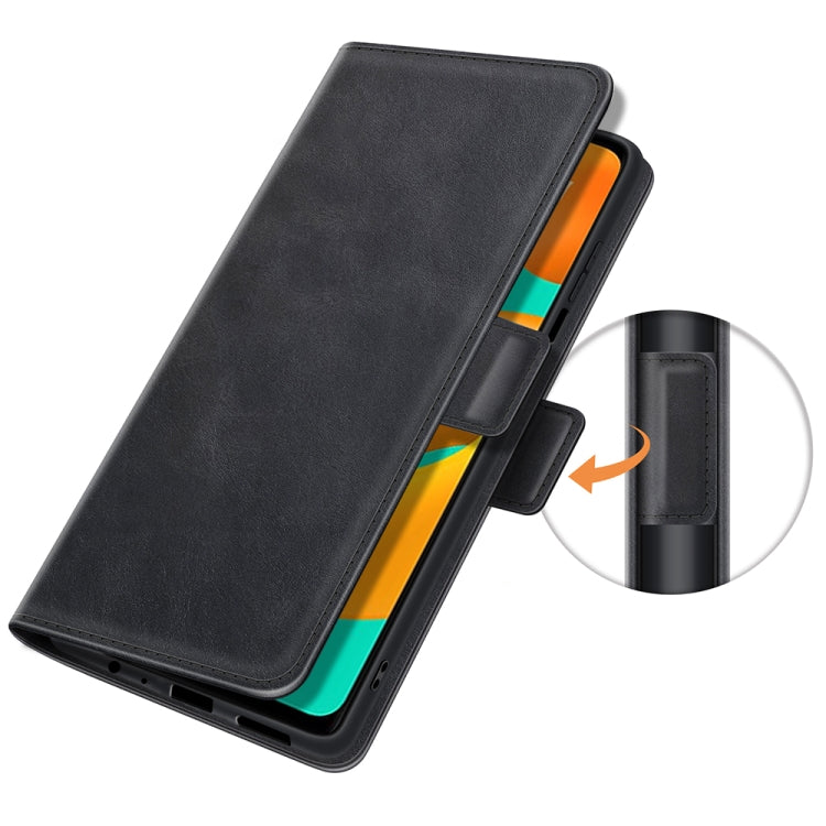 Per Samsung Galaxy M32 Custodia in pelle a vibrazione orizzontale con fibbia magnetica a doppio lato con supporto, slot per schede e portafoglio