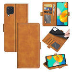 Per Samsung Galaxy M32 Custodia in pelle a vibrazione orizzontale con fibbia magnetica a doppio lato con supporto, slot per schede e portafoglio