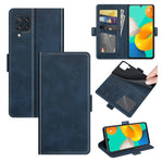Per Samsung Galaxy M32 Custodia in pelle a vibrazione orizzontale con fibbia magnetica a doppio lato con supporto, slot per schede e portafoglio