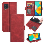 Per Samsung Galaxy M32 Custodia in pelle a vibrazione orizzontale con fibbia magnetica a doppio lato con supporto, slot per schede e portafoglio
