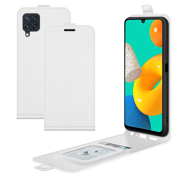 Per Samsung Galaxy M32 R64 Texture Custodia protettiva in pelle a vibrazione verticale singola con slot per schede e cornice per foto, For Galaxy M32