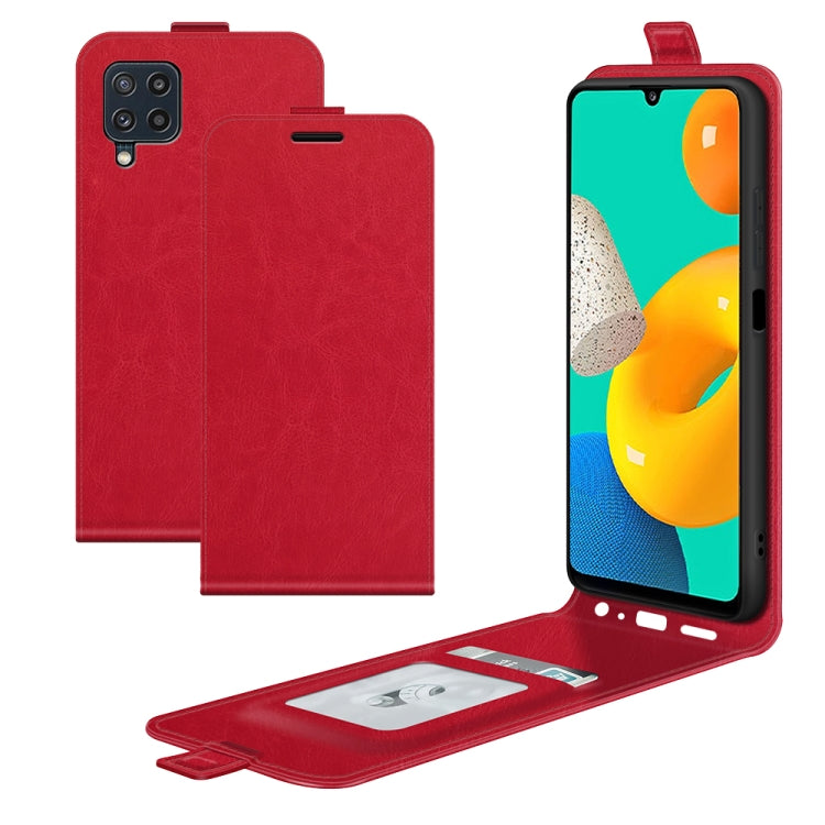 Per Samsung Galaxy M32 R64 Texture Custodia protettiva in pelle a vibrazione verticale singola con slot per schede e cornice per foto, For Galaxy M32