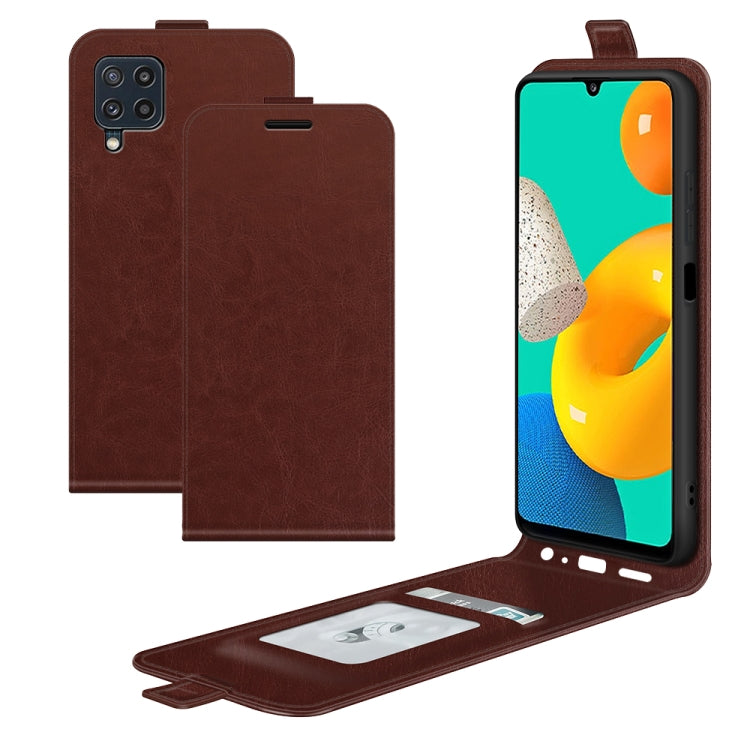 Per Samsung Galaxy M32 R64 Texture Custodia protettiva in pelle a vibrazione verticale singola con slot per schede e cornice per foto, For Galaxy M32
