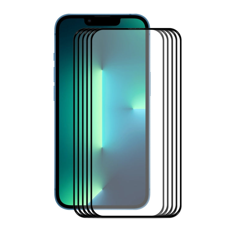 5 PZ ENKAY Hat-Prince Full Glue 0.26mm 9H 2.5D Protezione per schermo in vetro temperato Pellicola a copertura totale, For iPhone 13 mini 5pcs, For iPhone 13 / 13 Pro 5pcs, For iPhone 13 Pro Max 5pcs