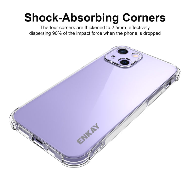 Hat-Prince ENKAY Custodia morbida antiurto in TPU trasparente con protezione anticaduta, For iPhone 13 mini, For iPhone 13, For iPhone 13 Pro, For iPhone 13 Pro Max