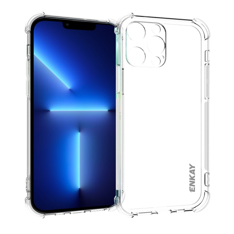 Hat-Prince ENKAY Custodia morbida antiurto in TPU trasparente con protezione anticaduta, For iPhone 13 mini, For iPhone 13, For iPhone 13 Pro, For iPhone 13 Pro Max